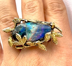 12.65 Carat Opal and Multi-Color Gemstone Fashion Ring