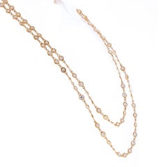 12.65 Carat Total Bezel Set Diamond Necklace in 18 Karat Rose Gold