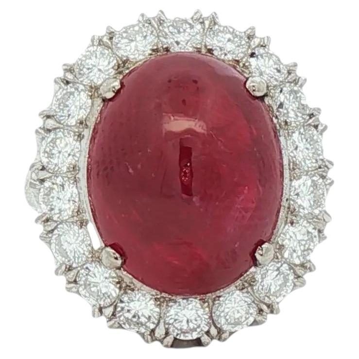 Bague 12,66ct rubis et diamant - double certification AGL et GIA, joaillerie fine en vente