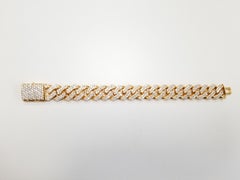12.68 Carat Diamond Cuban Link Chain Solid Yellow Gold 10 Karat