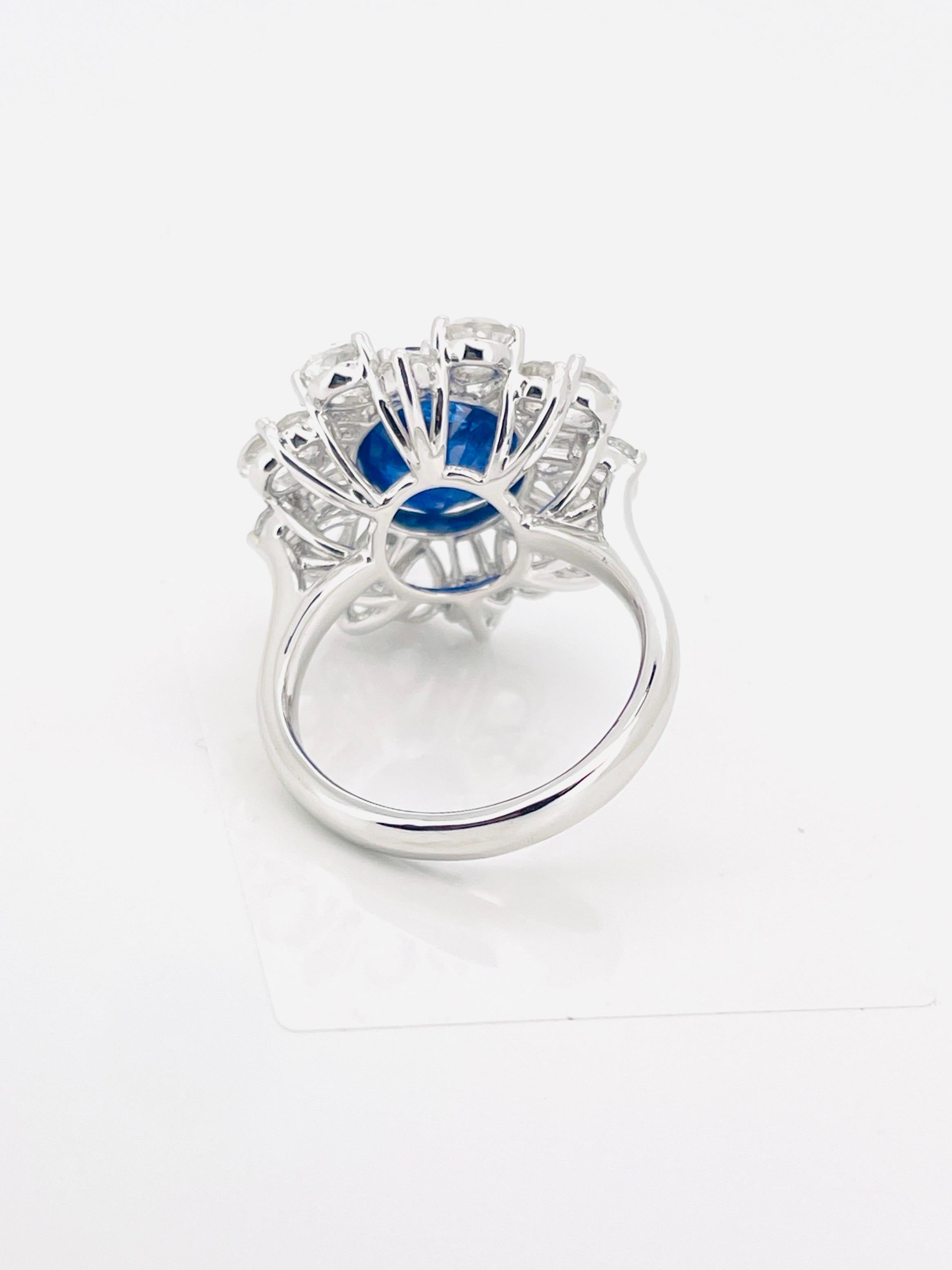 12,69 Gramm natürlichen Saphir Ring PT Gold mit Edelstein Spinell und Diamant im Zustand „Neu“ im Angebot in bangkok, TH