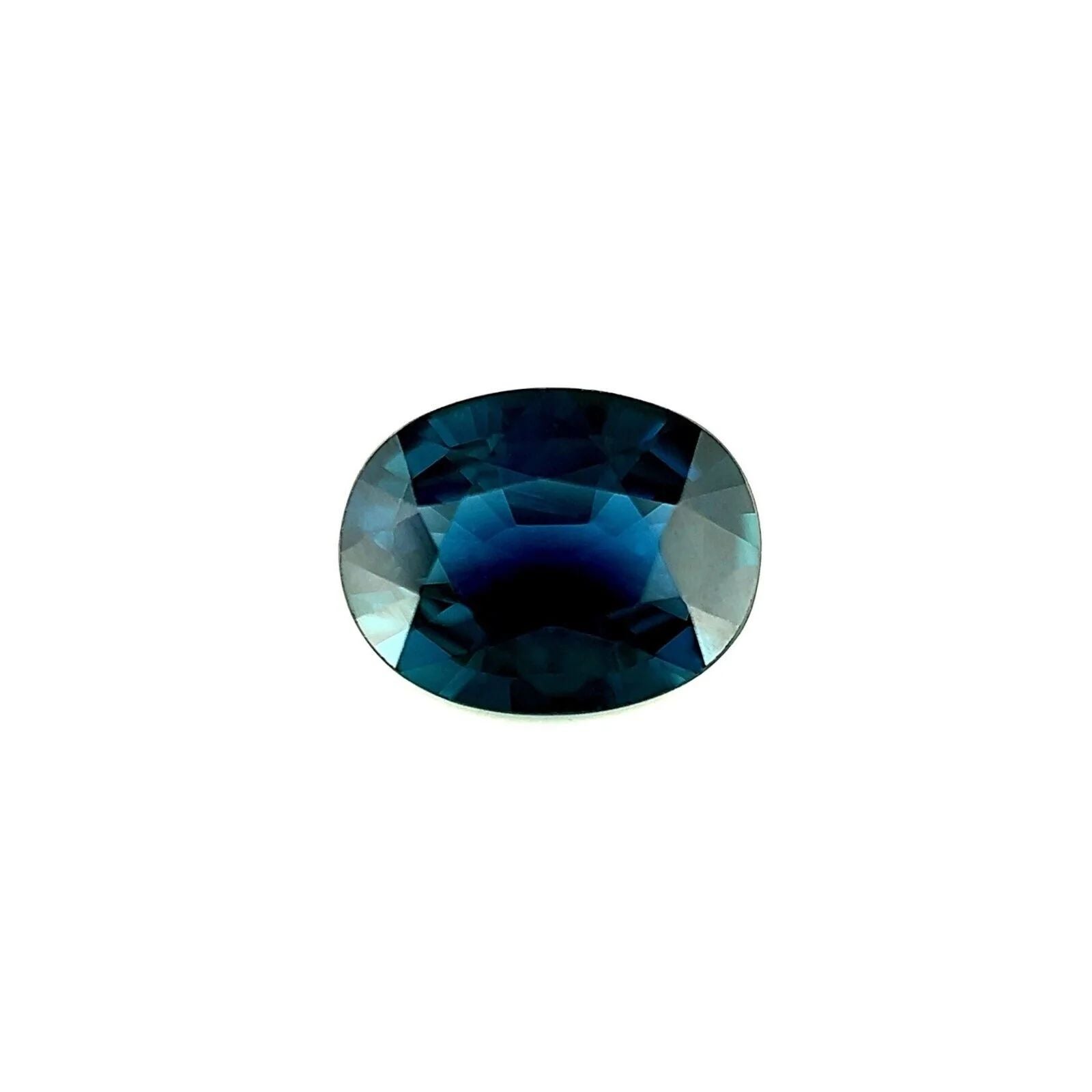 1.26ct Deep Blue Sapphire Oval Cut Rare 7.6x5.8mm Loose Gemstone VS For Sale