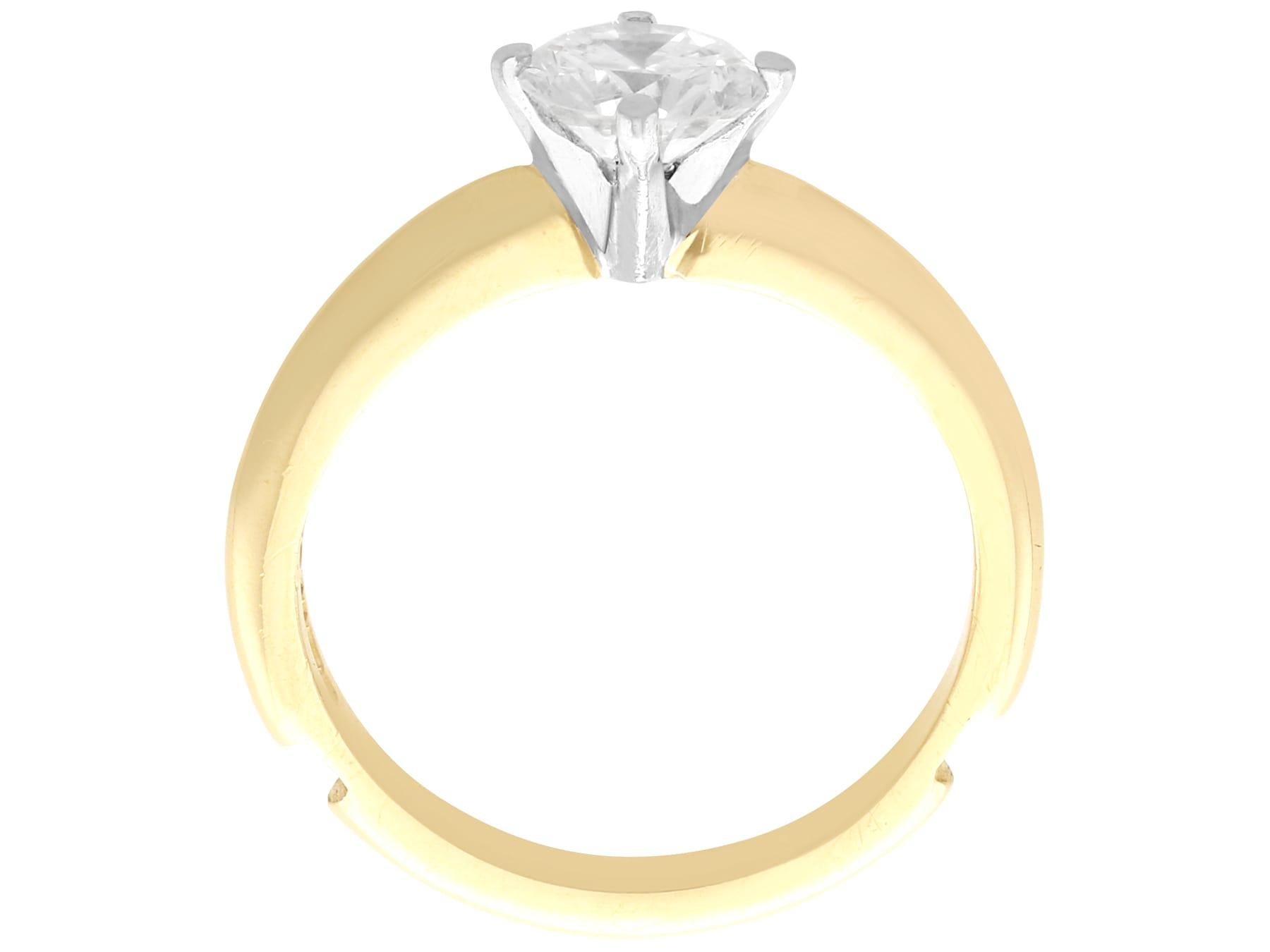 1,26 Karat Diamant und Gelbgold Hochzeits- und Verlobungsring-Set im Angebot 4