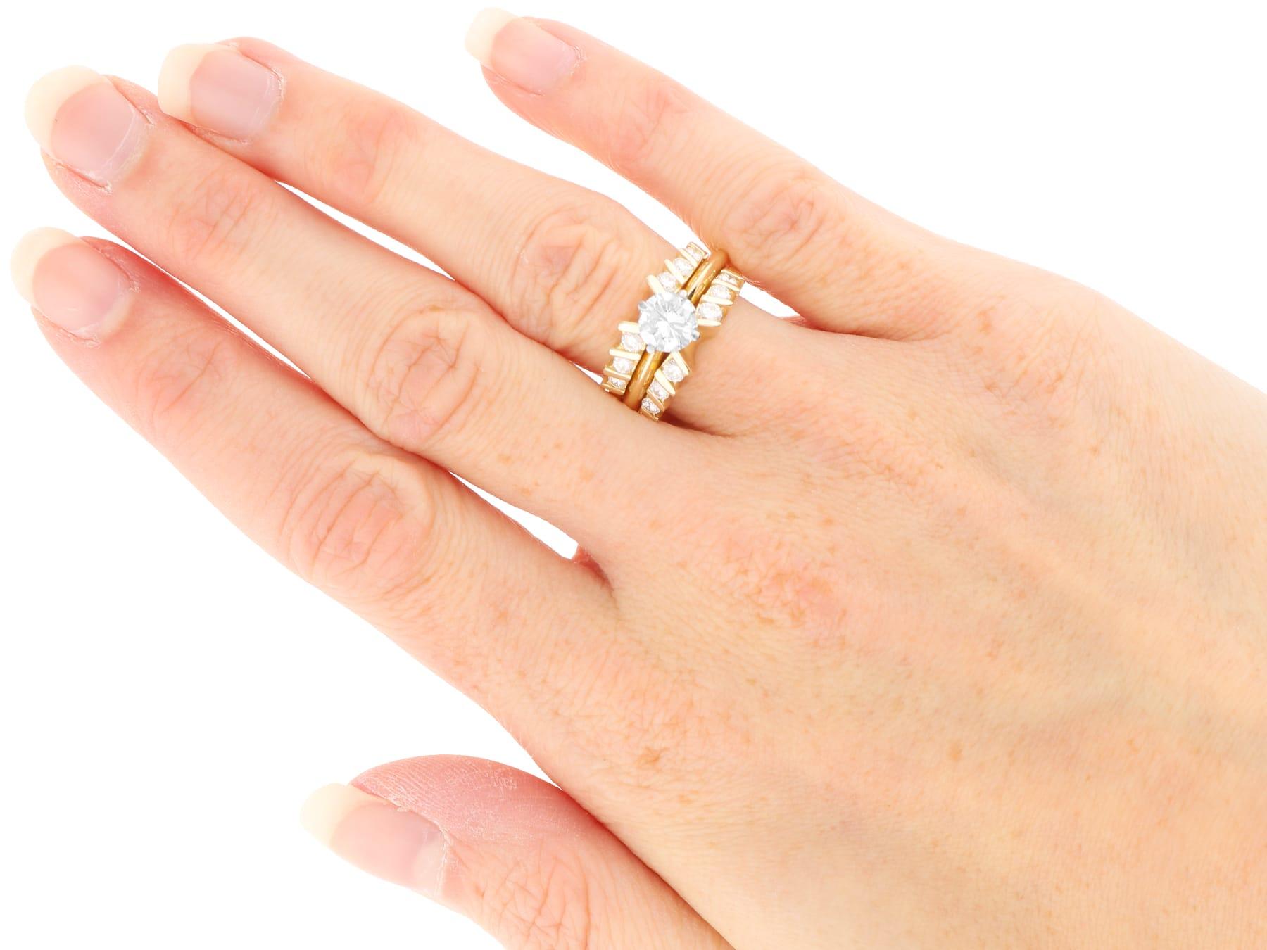 1,26 Karat Diamant und Gelbgold Hochzeits- und Verlobungsring-Set im Angebot 8