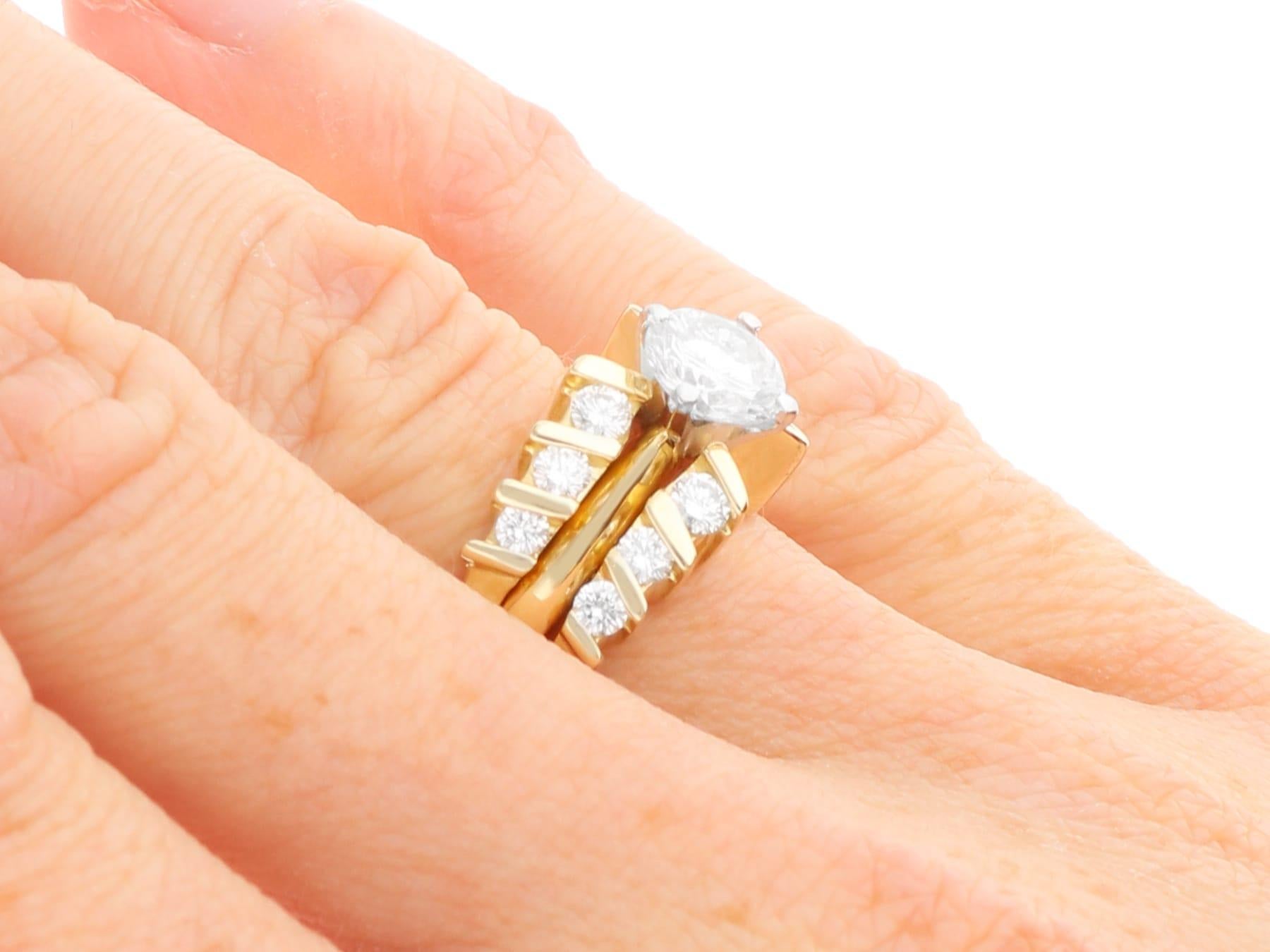 1,26 Karat Diamant und Gelbgold Hochzeits- und Verlobungsring-Set im Angebot 9
