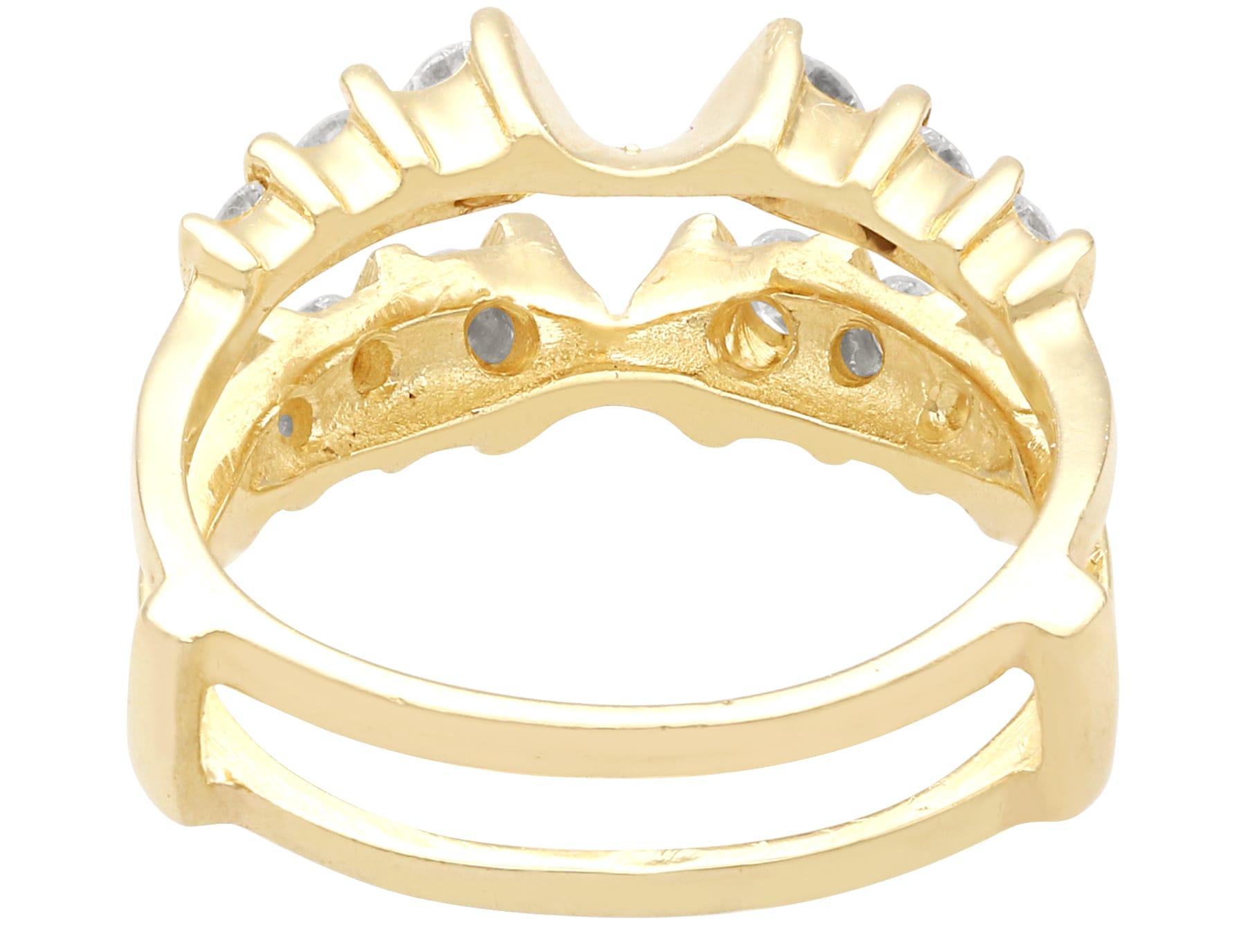 1,26 Karat Diamant und Gelbgold Hochzeits- und Verlobungsring-Set (Rundschliff) im Angebot