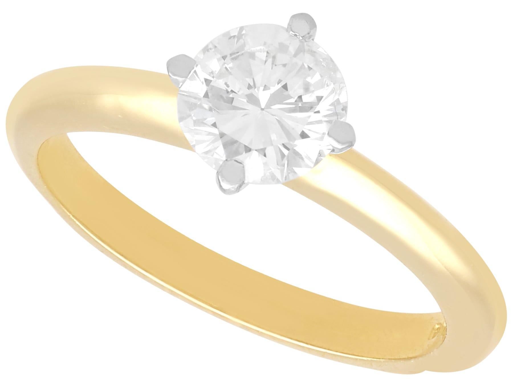 1,26 Karat Diamant und Gelbgold Hochzeits- und Verlobungsring-Set im Angebot 1