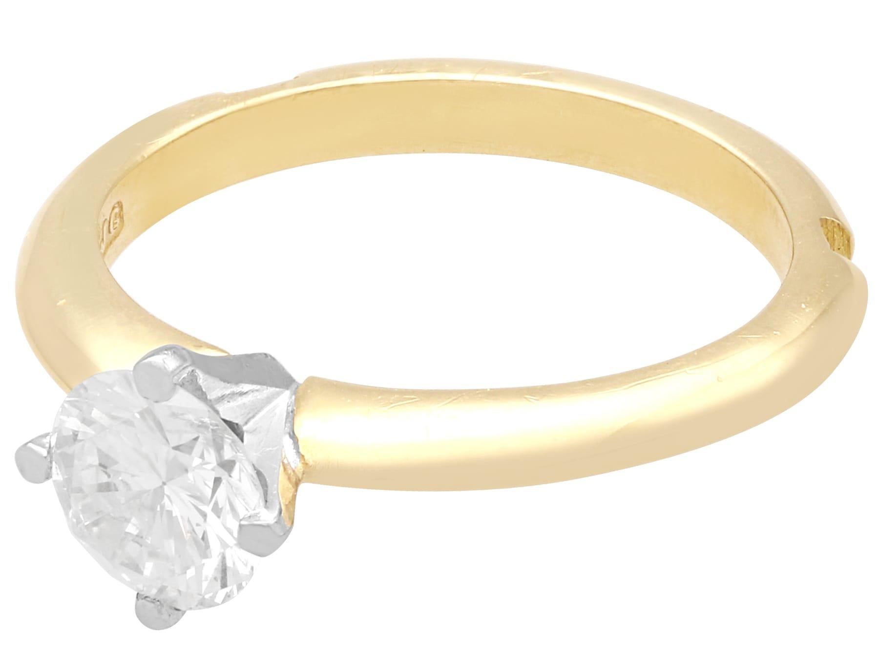 1,26 Karat Diamant und Gelbgold Hochzeits- und Verlobungsring-Set im Angebot 2