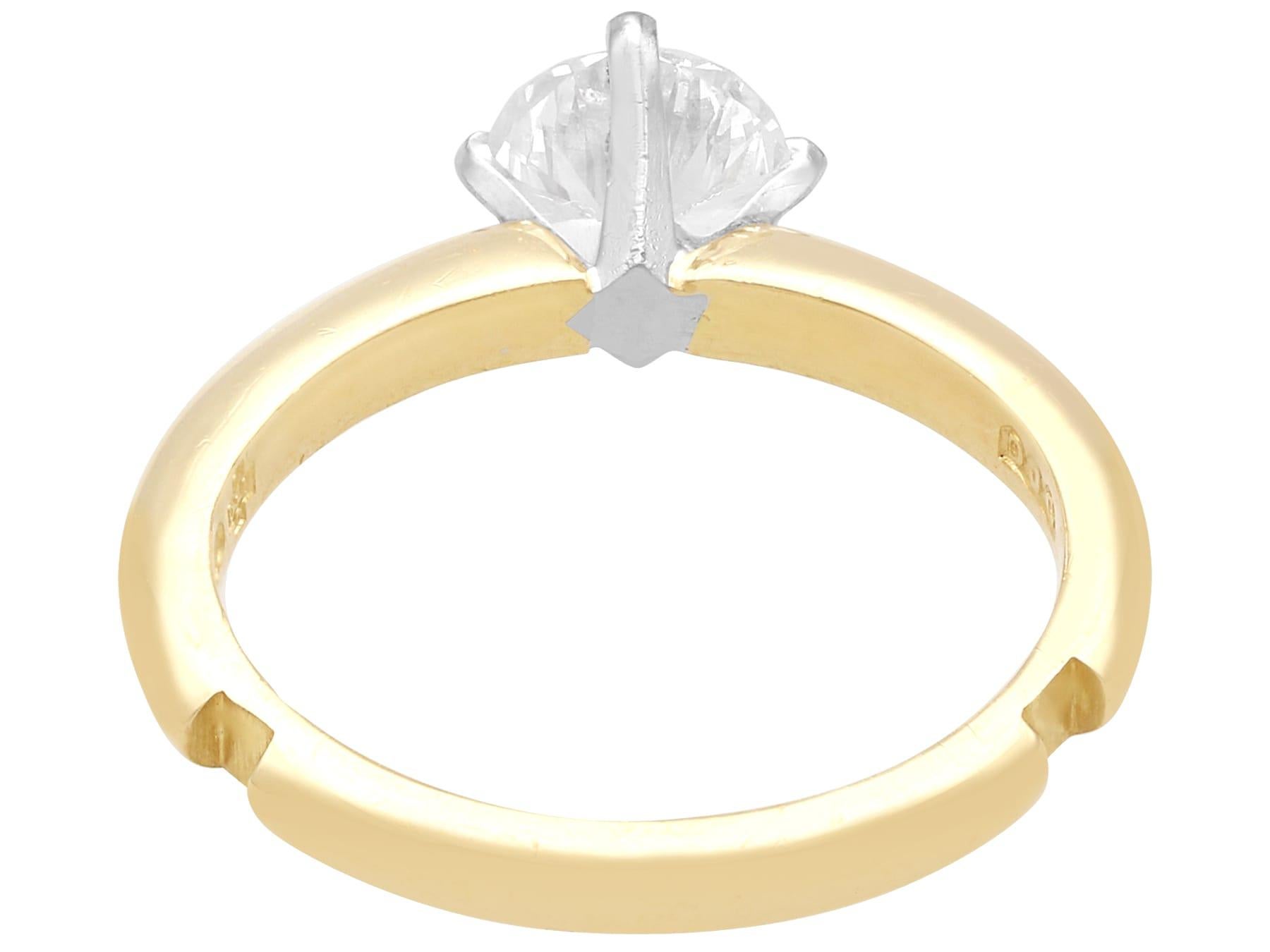 1,26 Karat Diamant und Gelbgold Hochzeits- und Verlobungsring-Set im Angebot 3