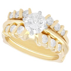 Bague de mariage et de fiançailles en or jaune et diamant de 1,26ct
