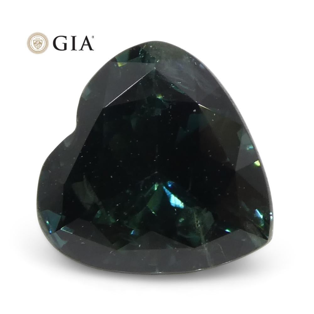 1.26ct Heart Teal Blue Sapphire GIA Certified Australia Unheated For Sale 5