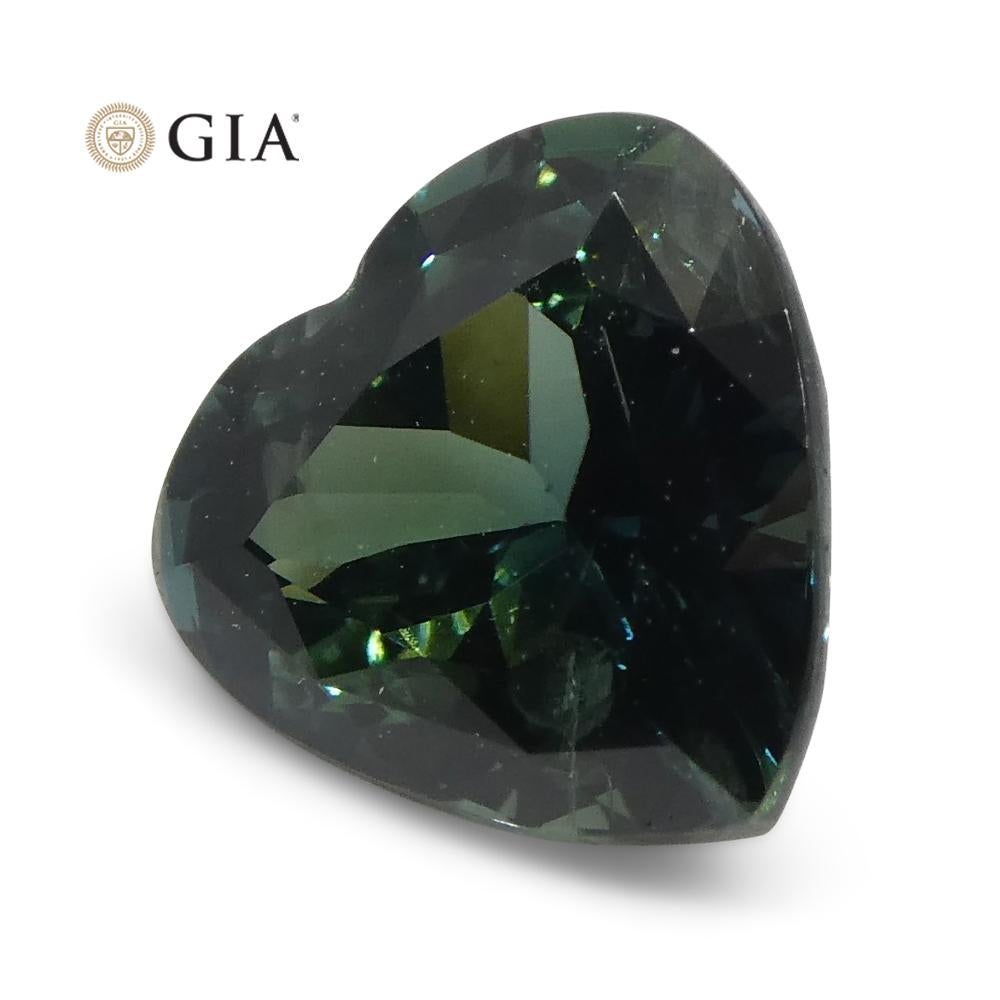 1.26Carat Heart Teal Blue Sapphire GIA Certified Australia Unheated For Sale 6