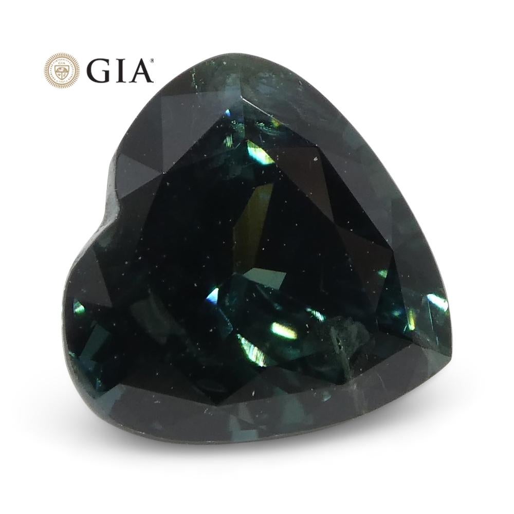 1.26ct Heart Teal Blue Sapphire GIA Certified Australia Unheated For Sale 6