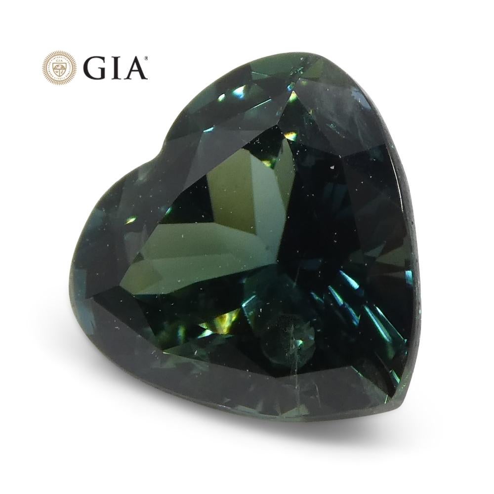 1.26ct Heart Teal Blue Sapphire GIA Certified Australia Unheated For Sale 7