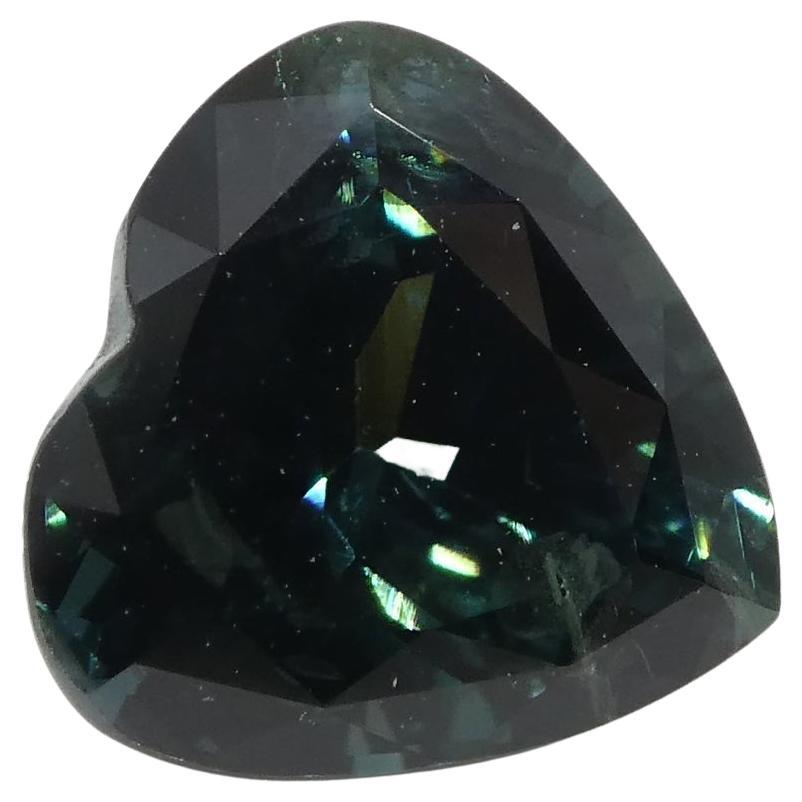 1.26ct Heart Teal Blue Sapphire GIA Certified Australia Unheated For Sale