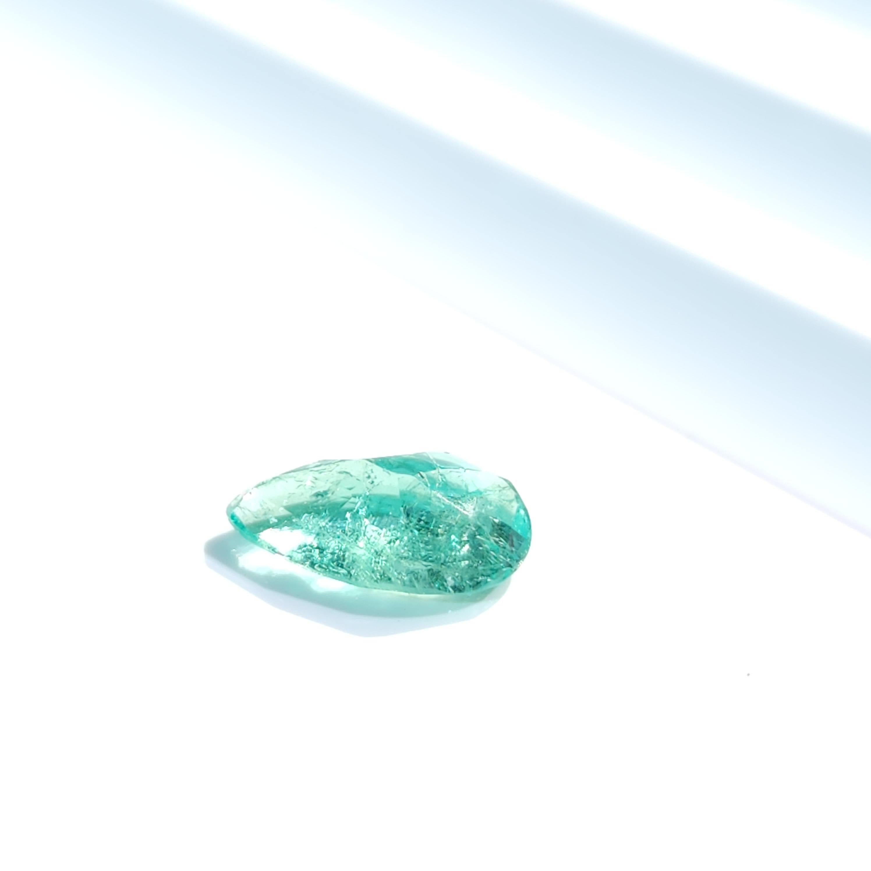 1.26Ct Natural Loose Emerald Pear Shape In New Condition For Sale In רמת גן, IL