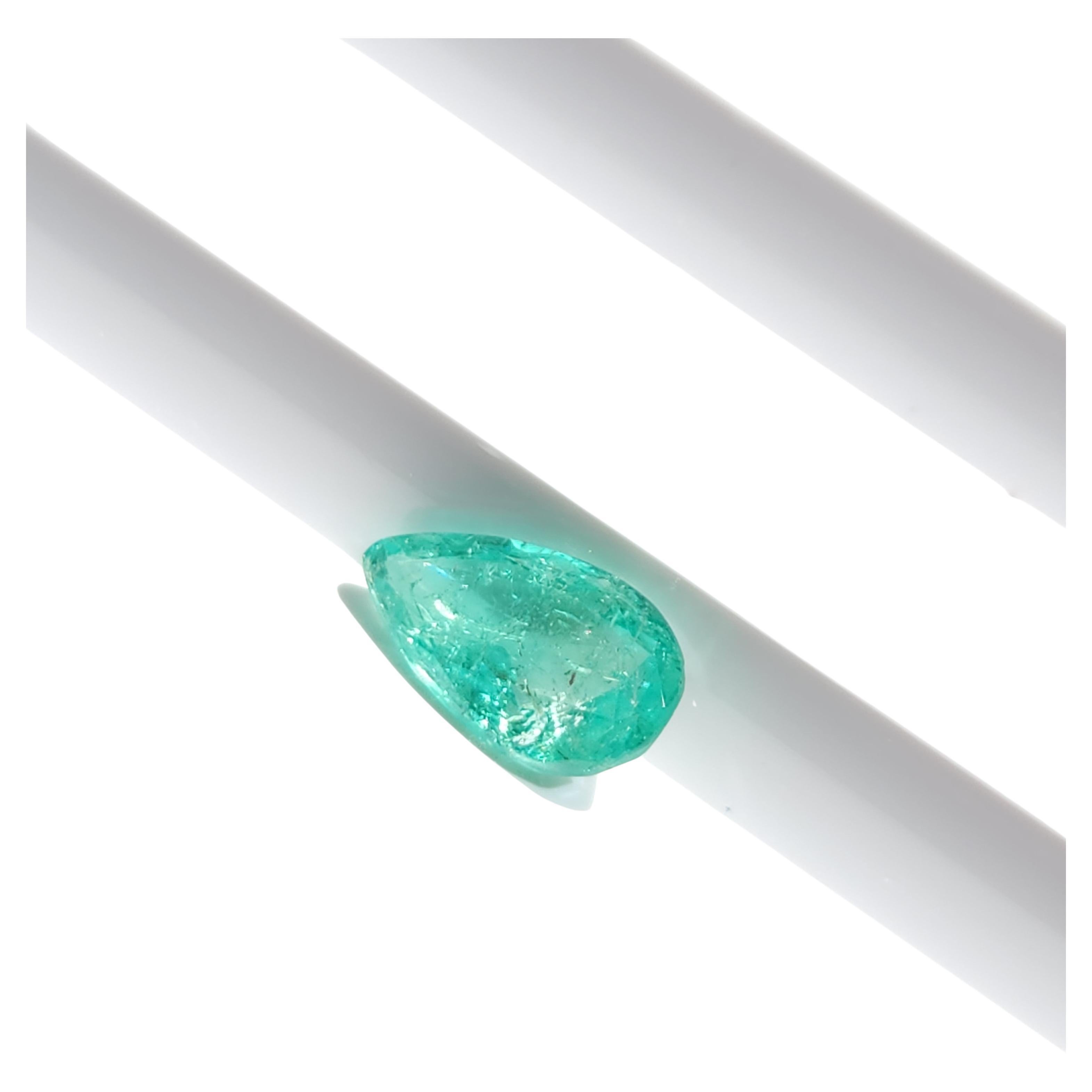 1.26Ct Natural Loose Emerald Pear Shape For Sale