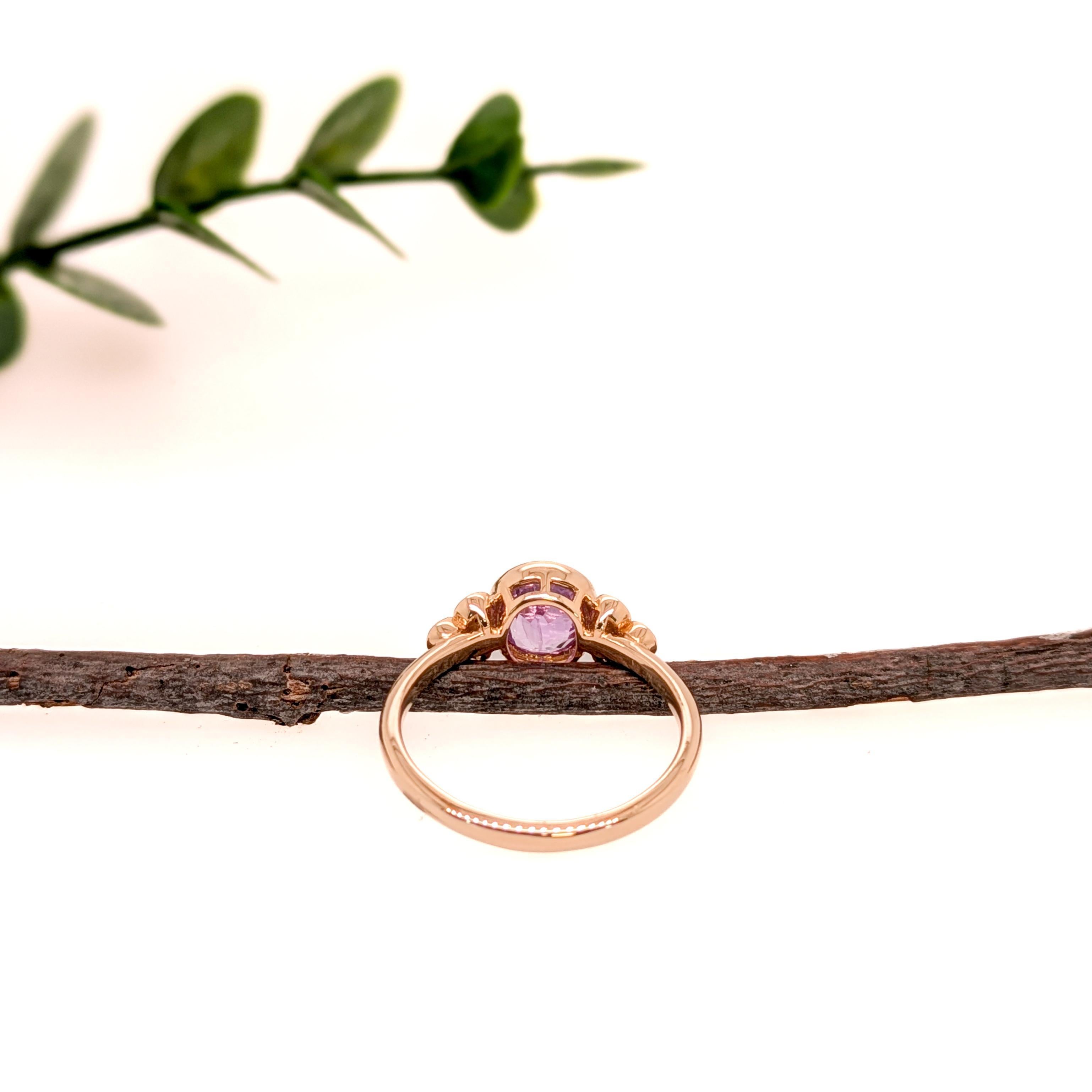 Women's 1.26cts Purple Sapphire Diamond Ring in 14K Yellow Gold  Oval 7X6mm For Sale