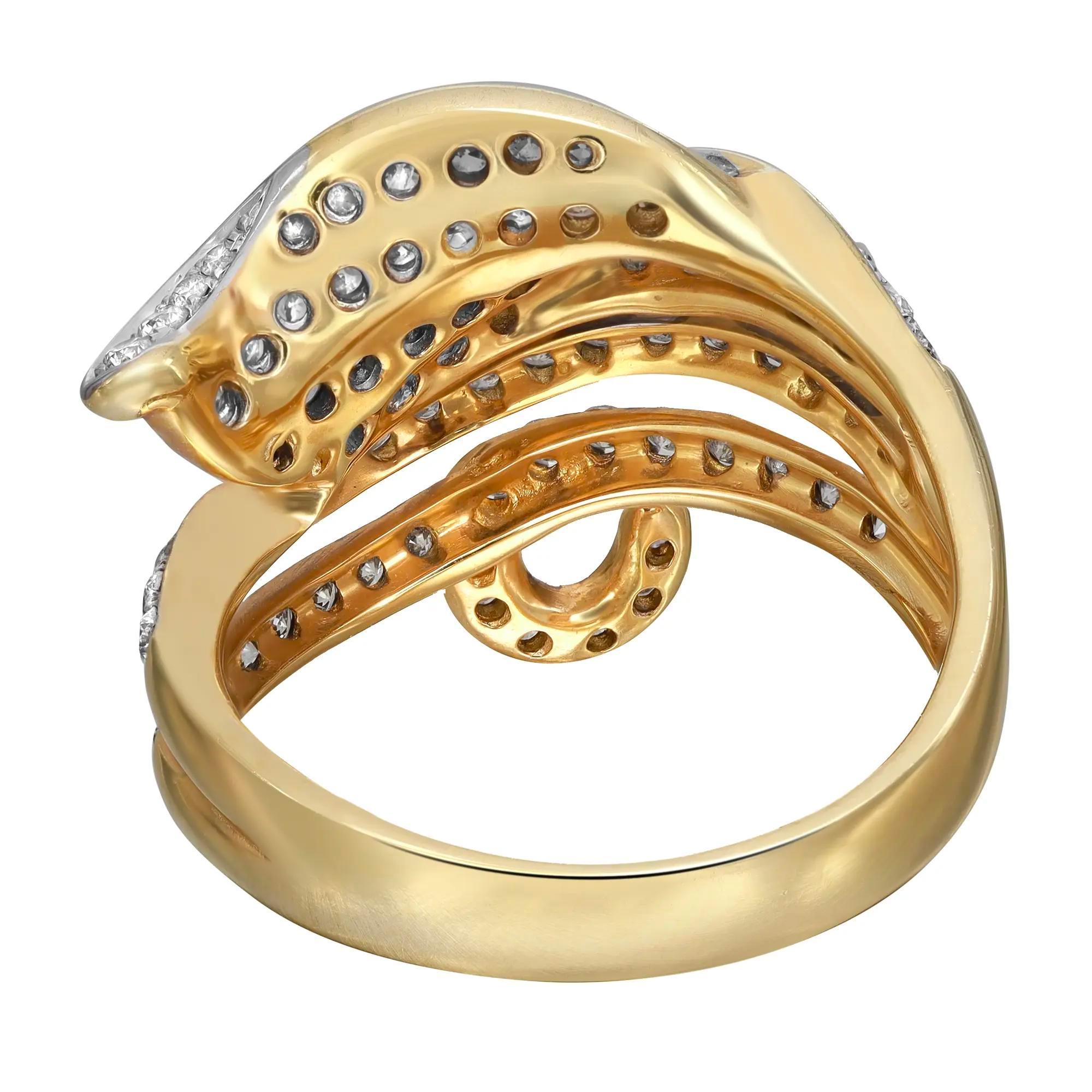Round Cut 1.26cttw Prong Set Round Diamond Ladies Cocktail Ring 14k Yellow Gold For Sale