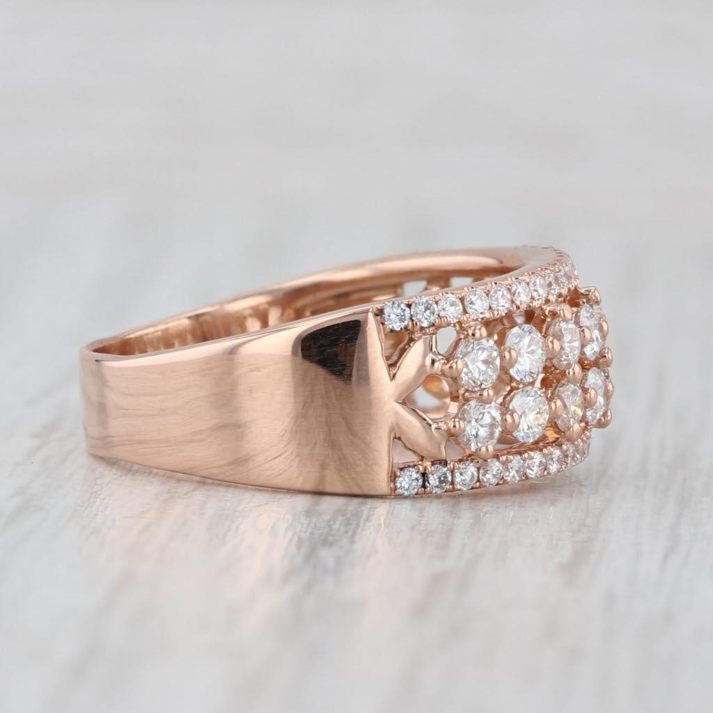 da uomo o donna Anello con diamante da 1,26 carati in oro rosa 18 carati, misura 8,5, fascia per anniversario in vendita