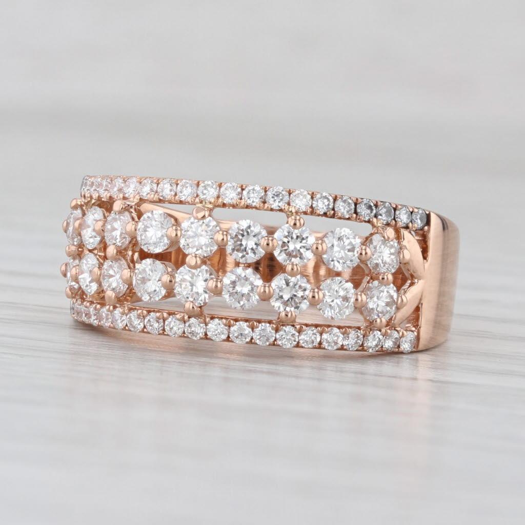 Anello con diamante da 1,26 carati in oro rosa 18 carati, misura 8,5, fascia per anniversario in vendita 1