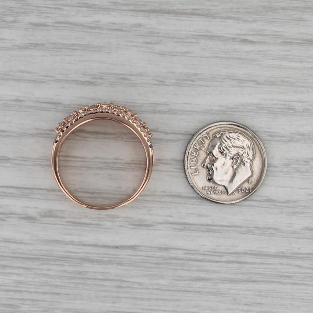 Anello con diamante da 1,26 carati in oro rosa 18 carati, misura 8,5, fascia per anniversario in vendita 2