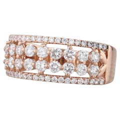 1.26ctw Diamond Ring 18k Rose Gold Size 8.5 Anniversary Band