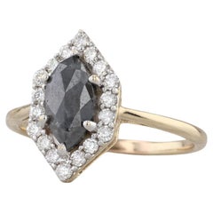 1.26ctw Galaxy Diamond Halo Ring 14k Yellow Gold Size 9.75 Engagement
