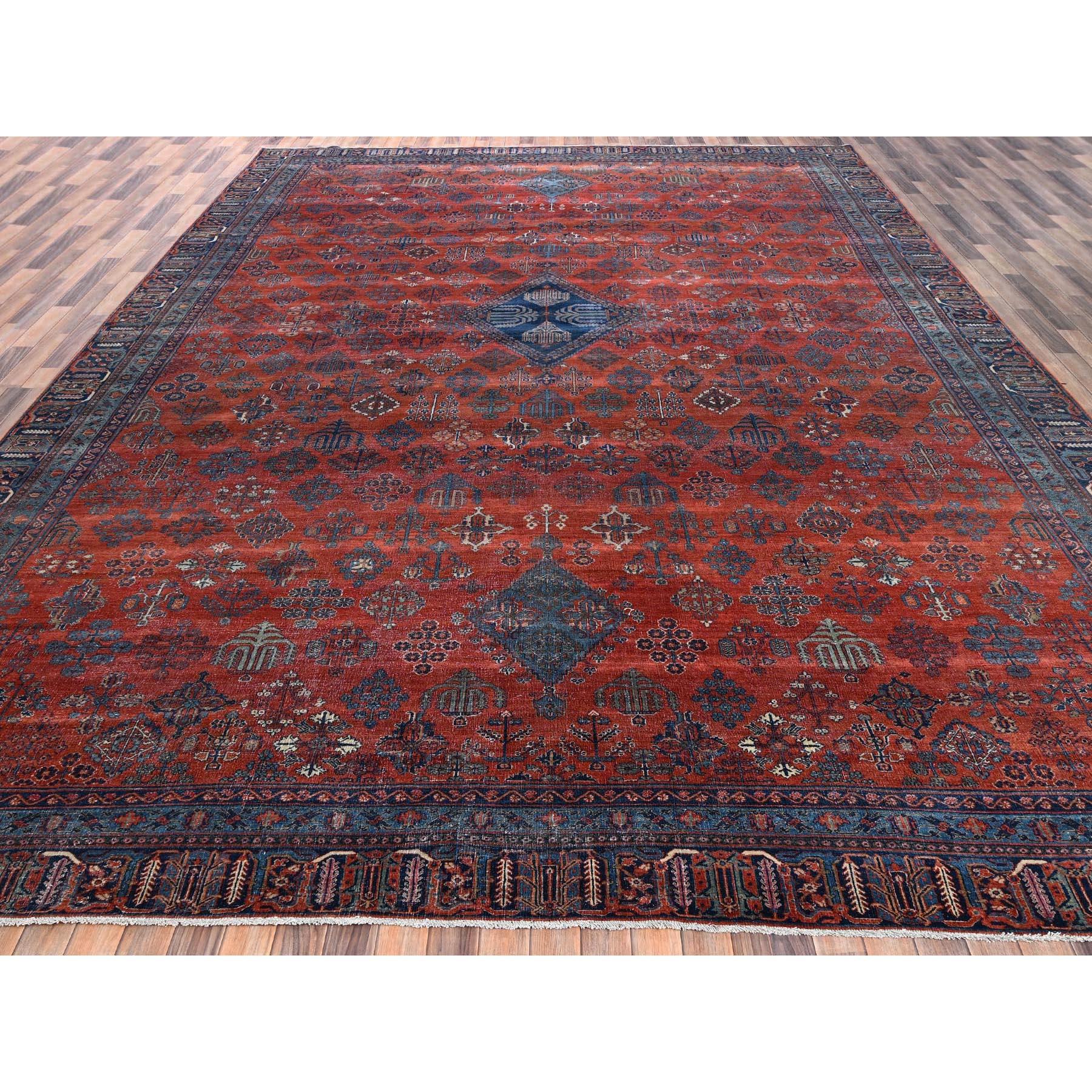 Merlot Red, Antique Persian Joshogan, Good Condition, Clean and Soft, Even Wear, Mansion Size, 100% Wool, Hand Knotted, XL, Oversized, Oriental Rug
Primary materials: Wool
Latex: No Pile 
height: 0.25 Inches
Style: Traditional
Primary color:
