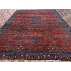 12'6 "x17'9" Merlot Rot Antiker Persischer Joshogan Handgeknüpfter Weicher Wolle XL Teppich