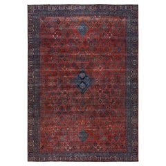 12
6"x17
9" Merlot Red Antique Persian Joshogan Hand Knotted Soft Wool XL Rug