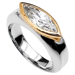 1.27 Carat Aquamarine Marquise-Cut White and Rose Gold Ring by Alexander Leyser