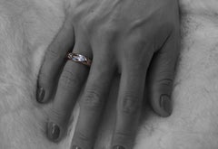 1.27 Carat Aquamarine Marquise-Cut White and Rose Gold Band Ring