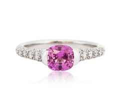 1.27 Carat Cushion Cut Pink Sapphire with .56 Carat