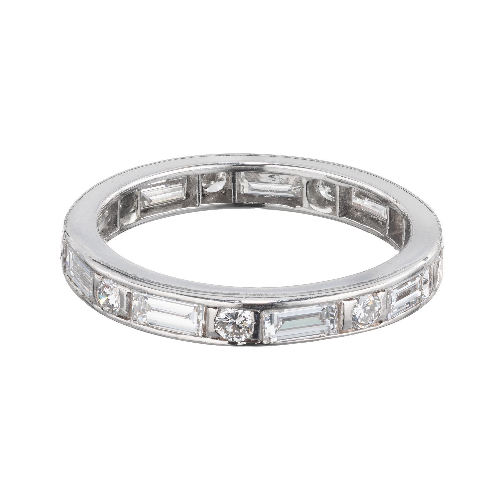 Baguette Cut 1.27 Carat Diamond Platinum Wedding Band Ring