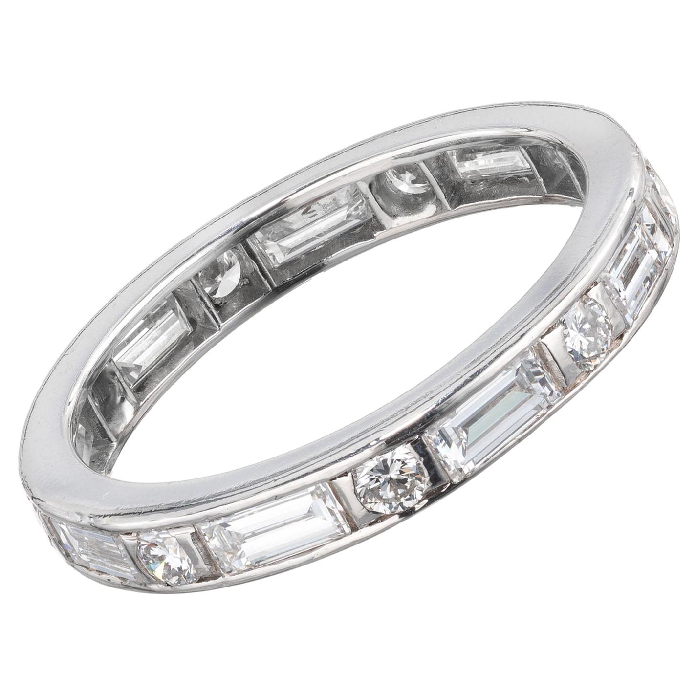 1.27 Carat Diamond Platinum Wedding Band Ring