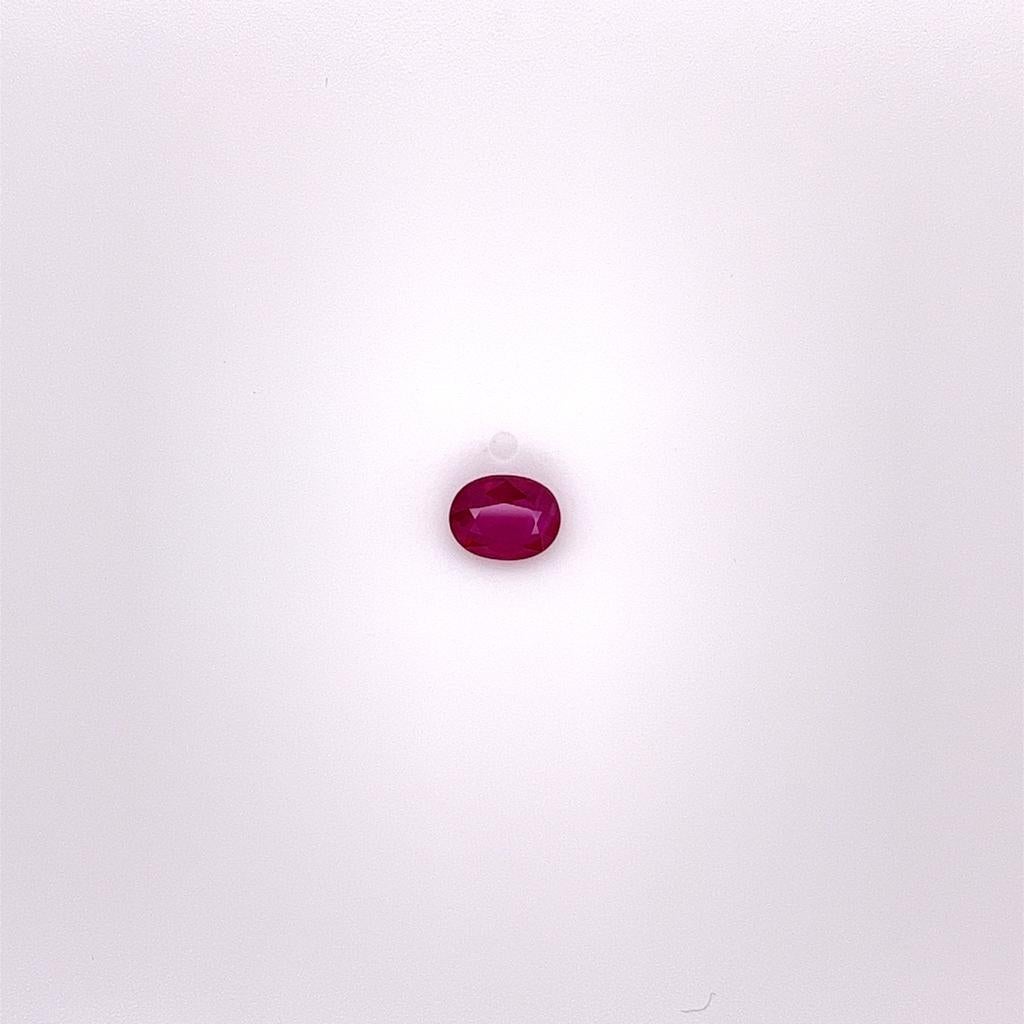 Oval Cut 1.27 Carat GIA Certified Oval No Heat Ruby For Sale
