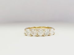 1.27 Carat Natural Diamond Yellow Gold Mini Band Ring 14 Karat