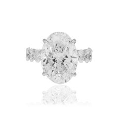 12.7 Carat Oval Diamond Ring Brilliant White 18K Gold Unparalleled Brilliance