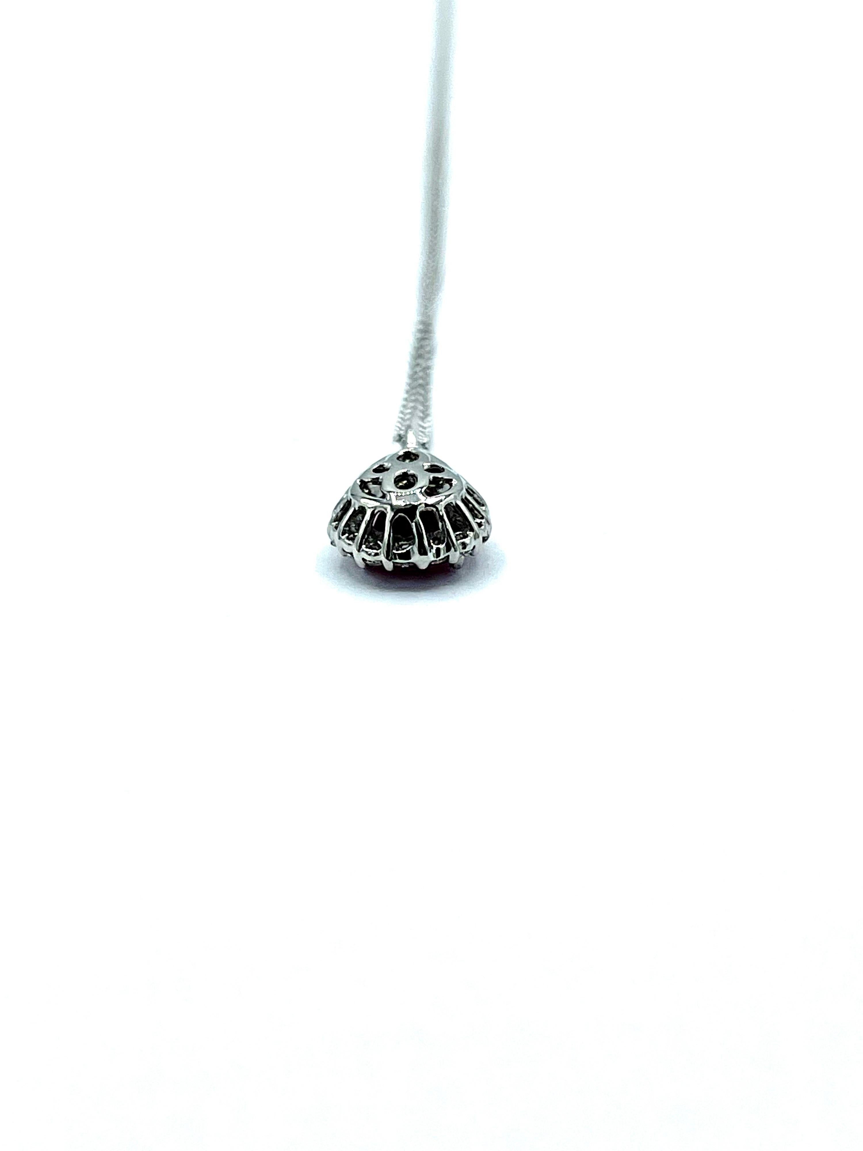 1.27 Carat Pear Shape Ruby and Diamond Platinum Pendant Necklace 1