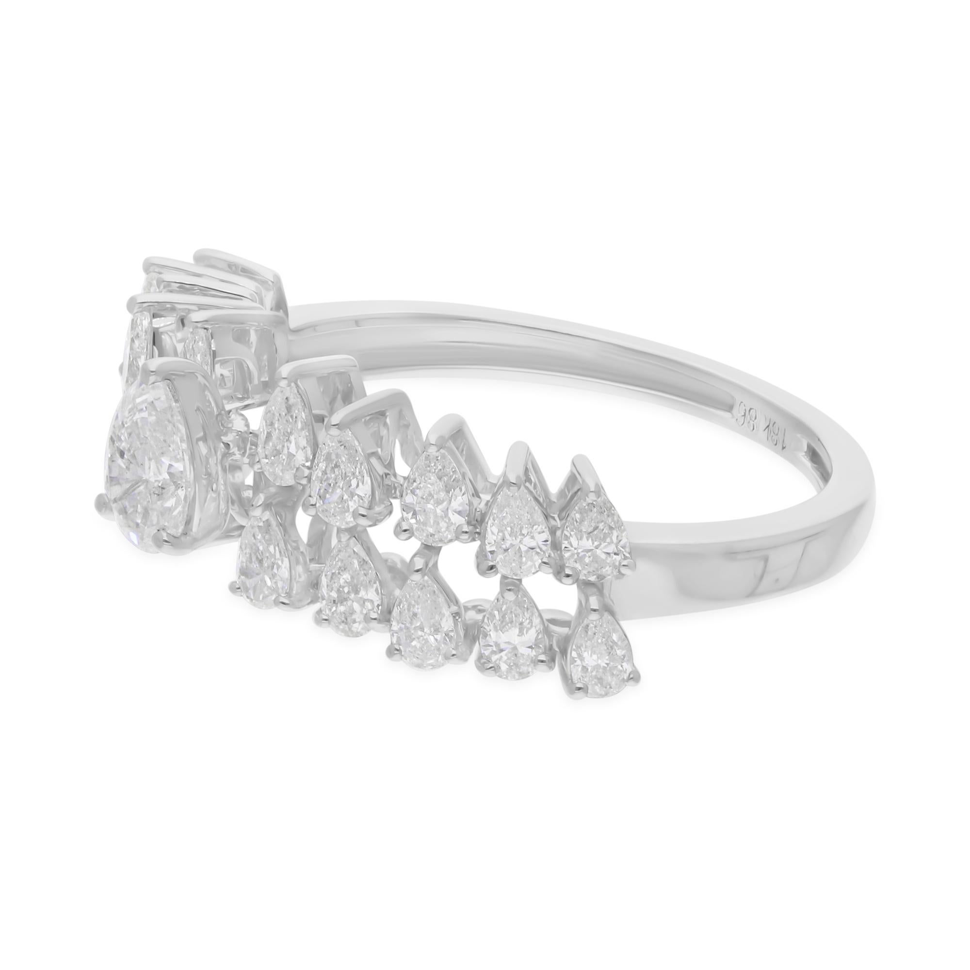 1,27 Karat SI Reinheit HI Farbe Birnen-Diamantring 14 Karat Weißgold Schmuckstück (Moderne) im Angebot