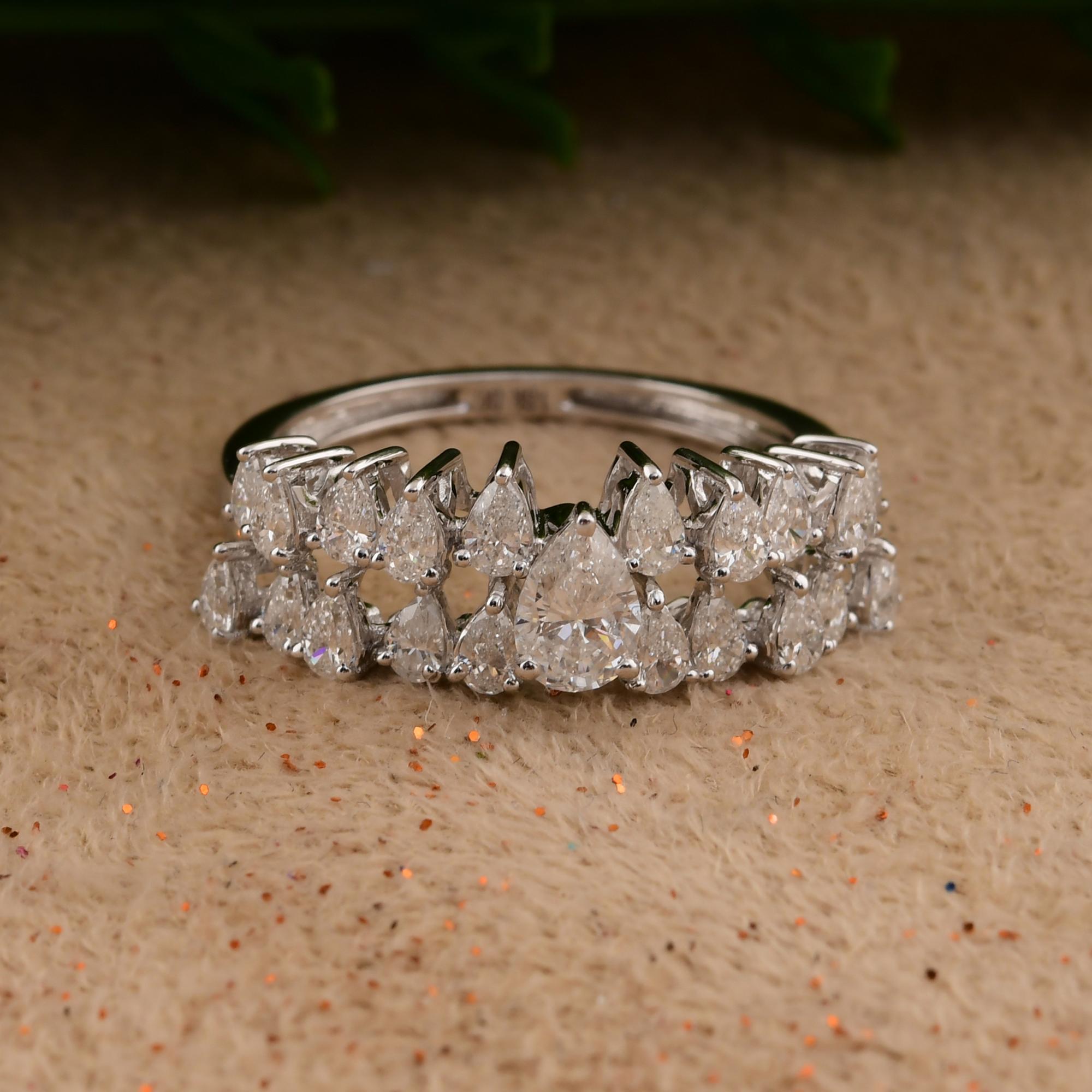 1,27 Karat SI Reinheit HI Farbe Birnen-Diamantring 14 Karat Weißgold Schmuckstück im Zustand „Neu“ im Angebot in Diera, Dubai