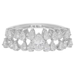 Anello di diamanti a pera da 1,27 carati SI Clarity HI Color Gioielli in oro bianco 14 carati