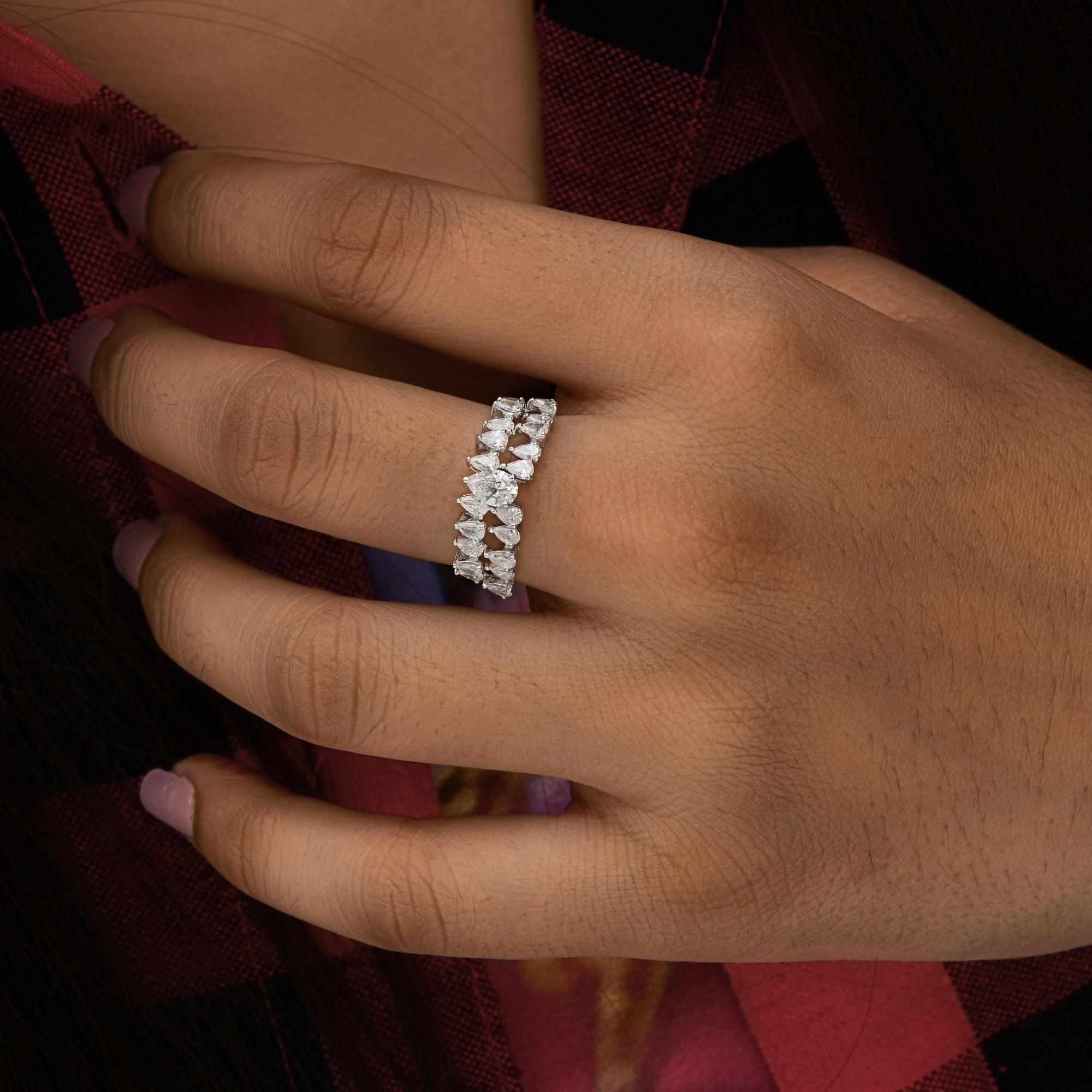 1,27 Karat SI Reinheit HI Farbe Birnen-Diamantring 18 Karat Weißgold Schmuckstücke (Tropfenschliff) im Angebot