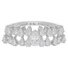 1.27 Carat SI Clarity HI Color Pear Diamond Ring 18 Karat White Gold Jewelry