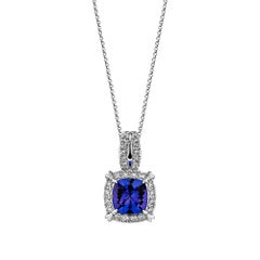 Sunita Nahata Tanzanite 1.27ct. Pendant in 18KWG with Diamond.