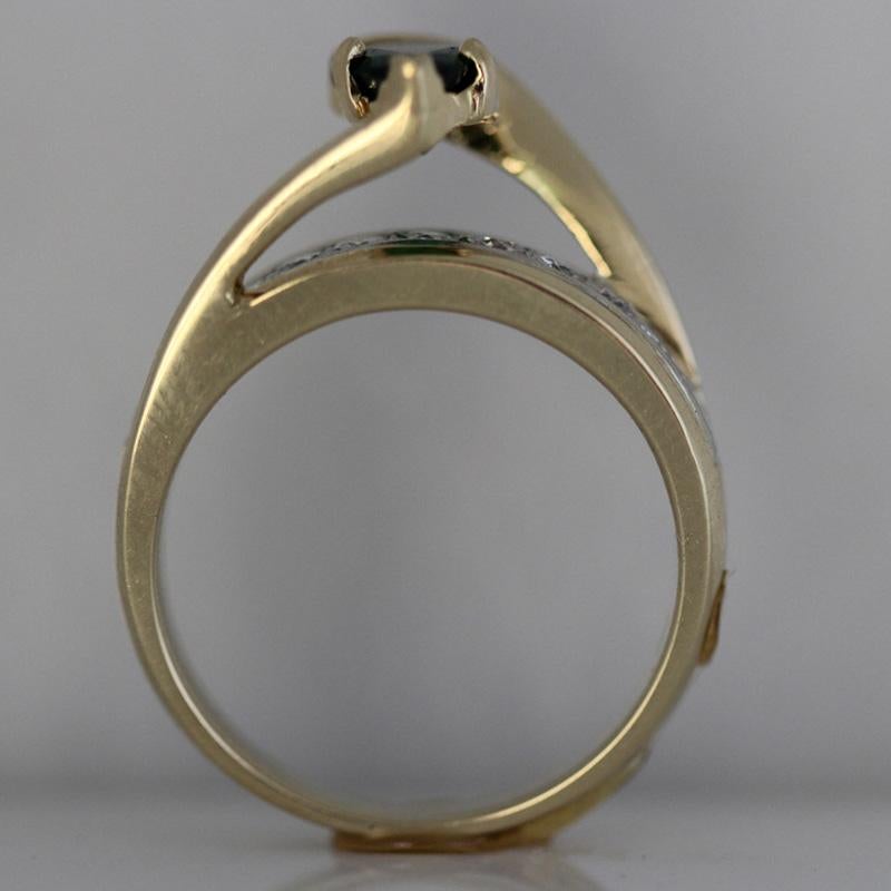 Pear Cut 1.27 Carat TW Pear Green Tourmaline 18 Karat Yellow Cocktail Ring, Ben Dannie For Sale