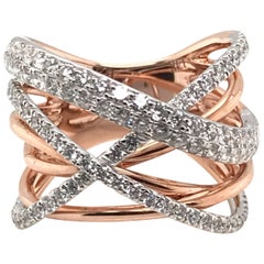 1.27 Carat Two-Tone Wide Band Diamond Fashion Ring