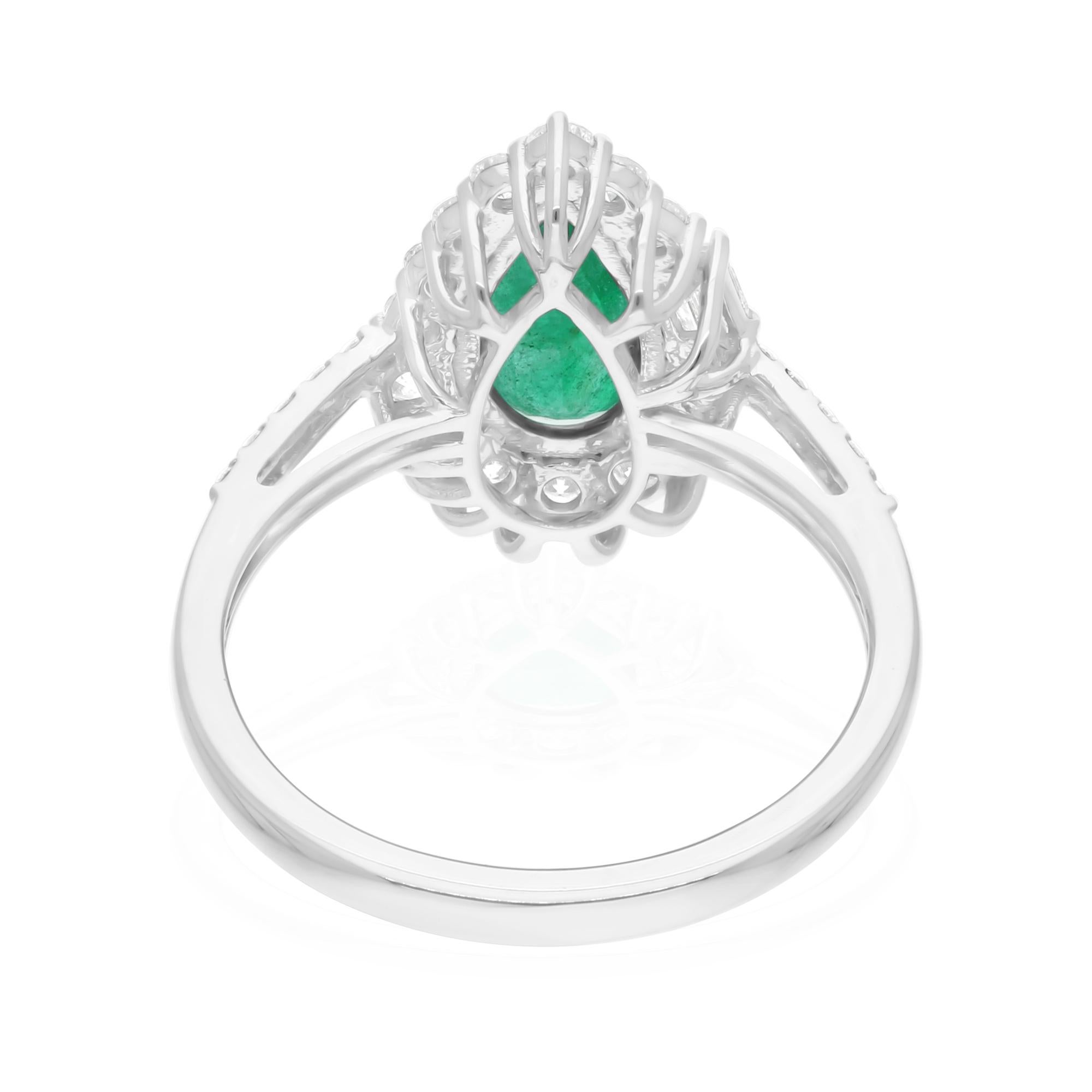 Cast from 14-karat gold, these exquisite ring is handset with 1.27 carats Zambian emerald and 0.67 carats of sparkling diamonds.

The ring is a size 7 US and may be resized to larger or smaller upon request. FOLLOW SPECTRUM JEWELS storefront to view