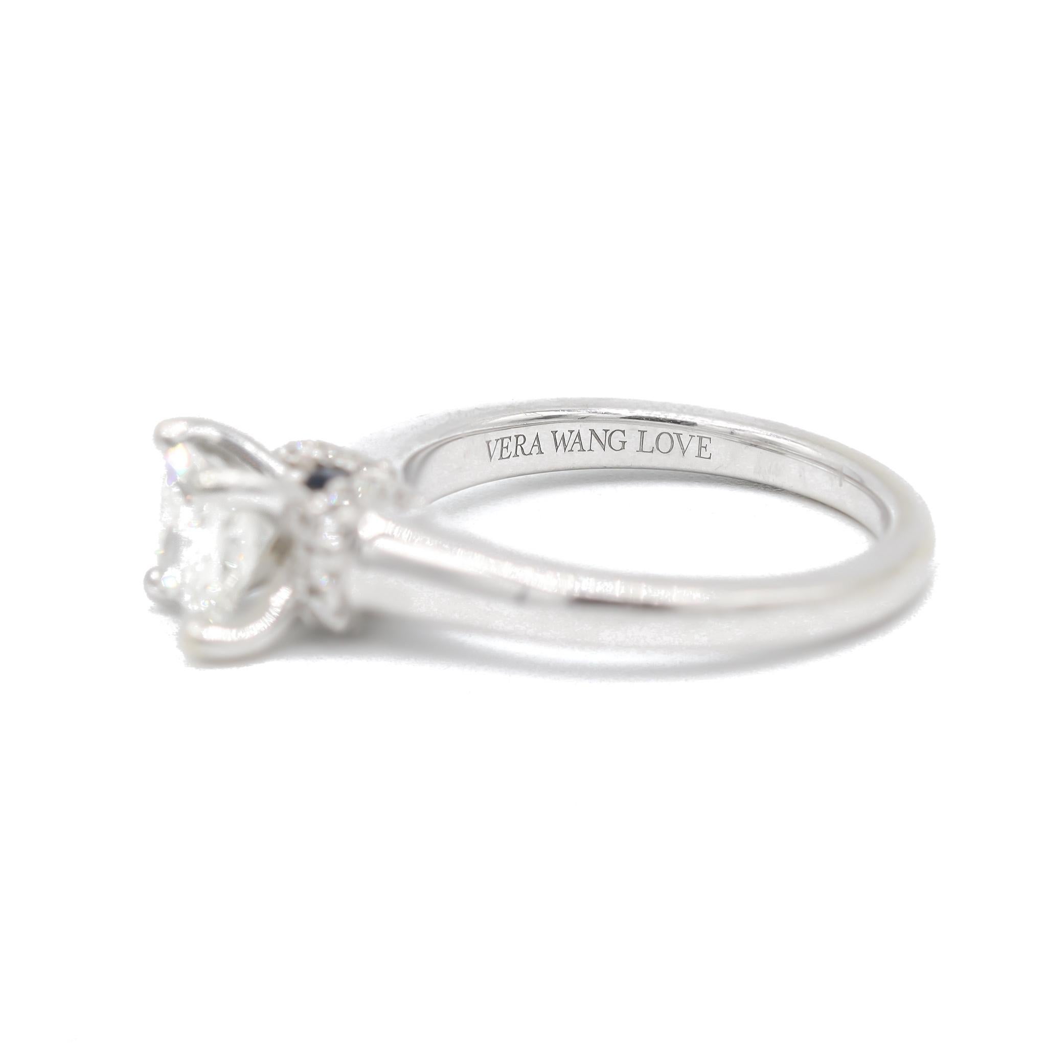 Taglio princess Anello nuziale con diamante e zaffiro da 1,27 carati firmato Vera Wang